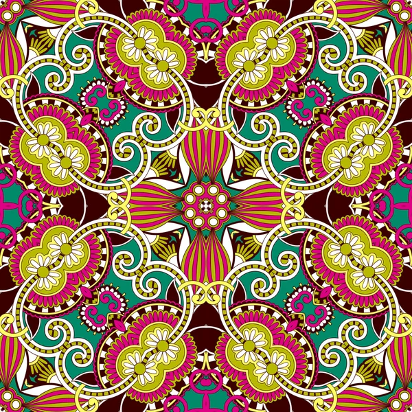 Paisley Floral Ornamental Tradicional Bandanna — Vetor de Stock