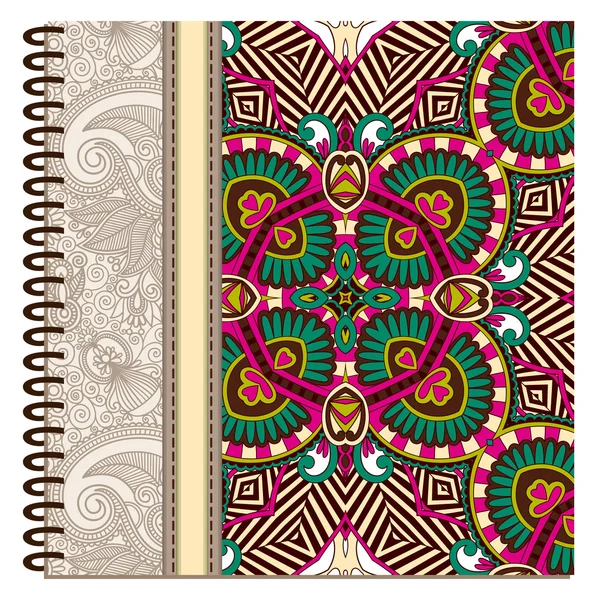 Projeto de capa de caderno ornamental espiral — Vetor de Stock