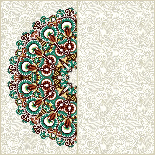 Modello di cerchio ornamentale con sfondo floreale — Vettoriale Stock