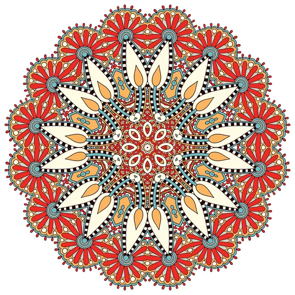 Circle flower ornament, ornamental round lace design