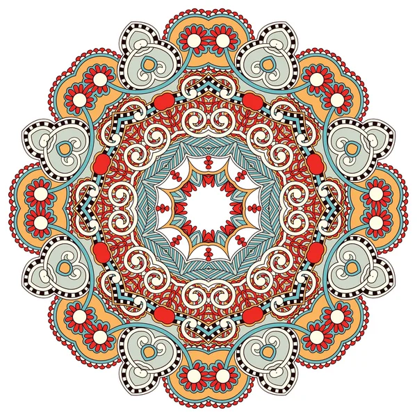 Circle flower prydnad, dekorativa runda spetsar design — Stock vektor