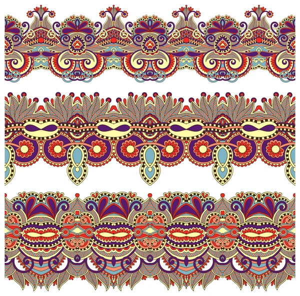 Collection of seamless ornamental floral stripes Stock Vector Image by