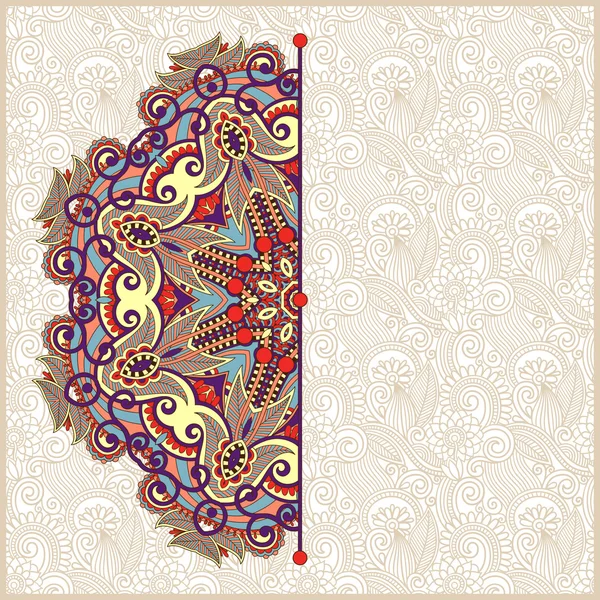 Plantilla de círculo ornamental con fondo floral — Vector de stock