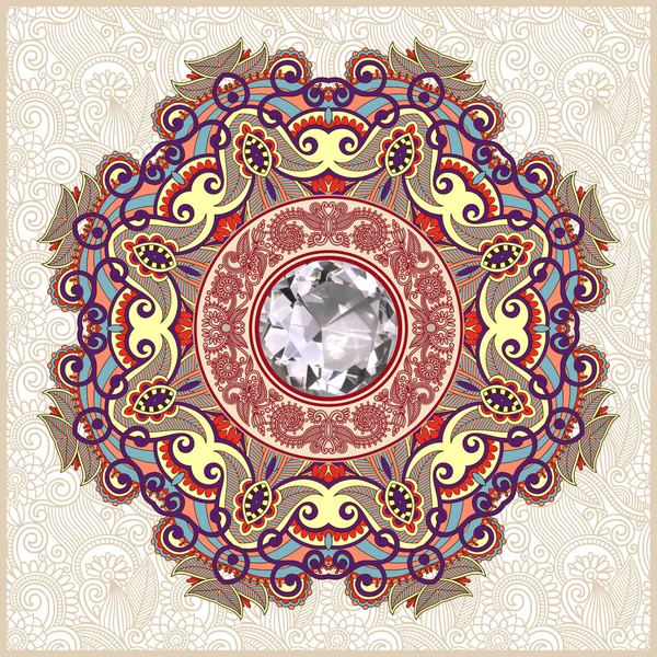 Fond floral avec bijou en diamant — Image vectorielle