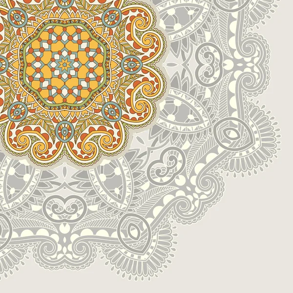 Plantilla de círculo ornamental con fondo floral — Vector de stock