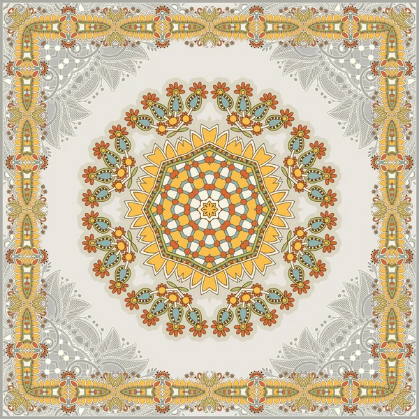 Traditionelle Zierblumen Paisley Bandanna — Stockvektor