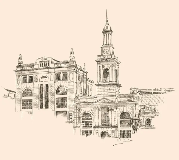 Disegno digitale di Kiev (Ucraina) edificio storico — Foto Stock