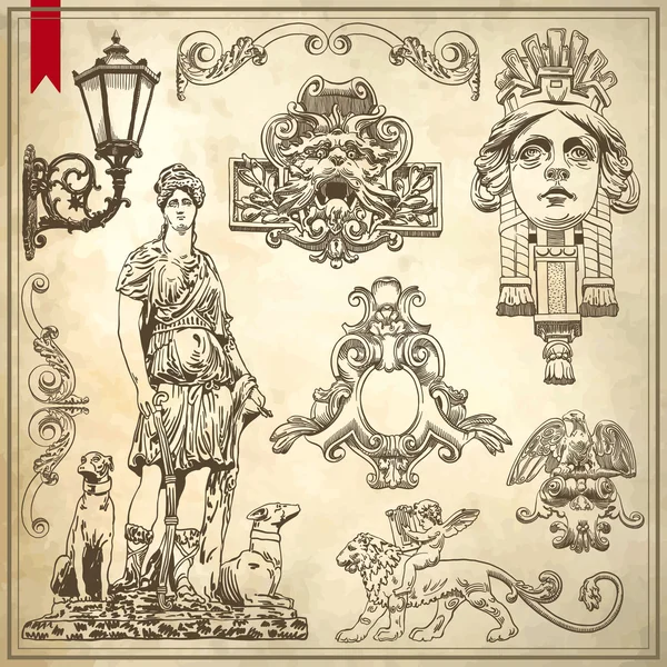 Bosquejo vintage elemento de diseño ornamental — Archivo Imágenes Vectoriales