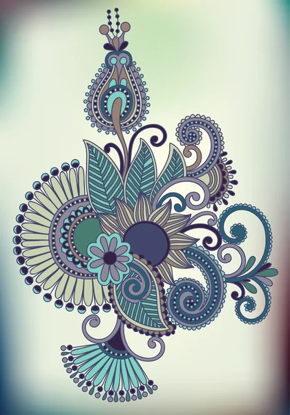 手画线艺术华丽的花卉设计。乌克兰传统 s — 图库矢量图片