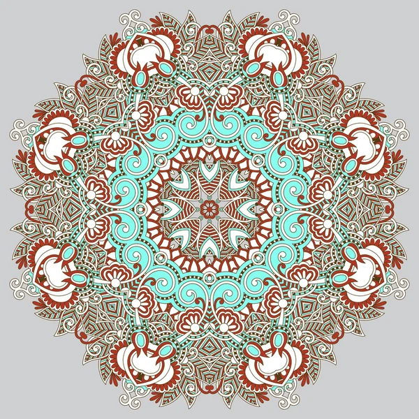 Adorno del círculo, encaje redondo ornamental — Vector de stock