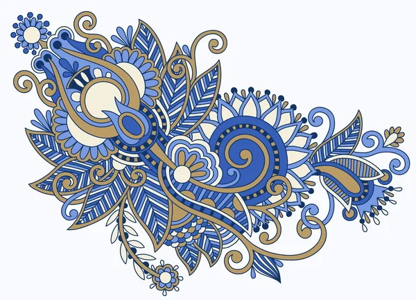 Dessin à la main originale art décoré conception de fleurs — Image vectorielle