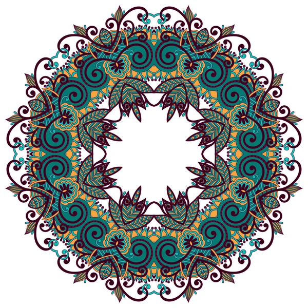 Circle ornament, ornamental round lace — Stock Vector