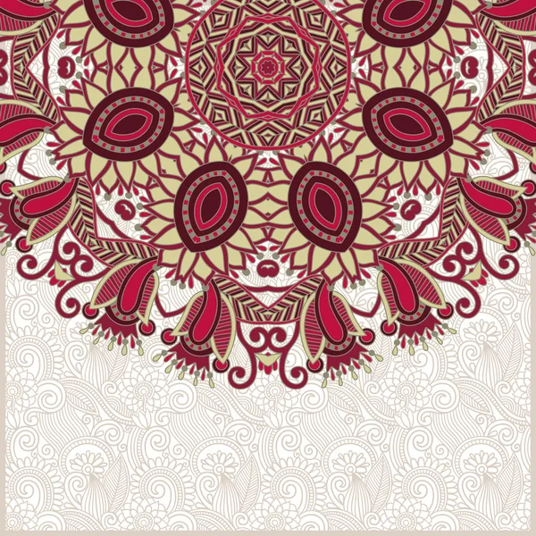 Plantilla de círculo ornamental con fondo floral — Vector de stock