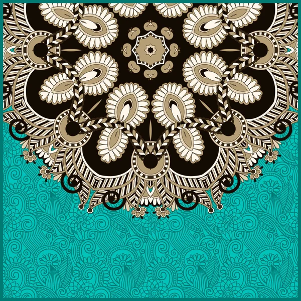 Ornamentale Kreis-Vorlage mit floralem Hintergrund — Stockvektor