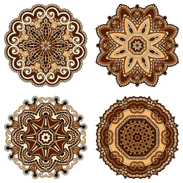 Cerchio ornamento, ornamentale collezione pizzo rotondo — Vettoriale Stock