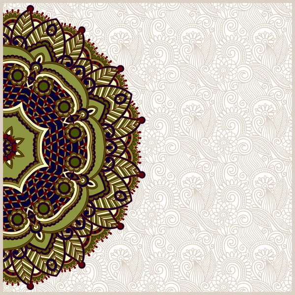 Шаблон декоративного круга с цветочным фоном — стоковый вектор