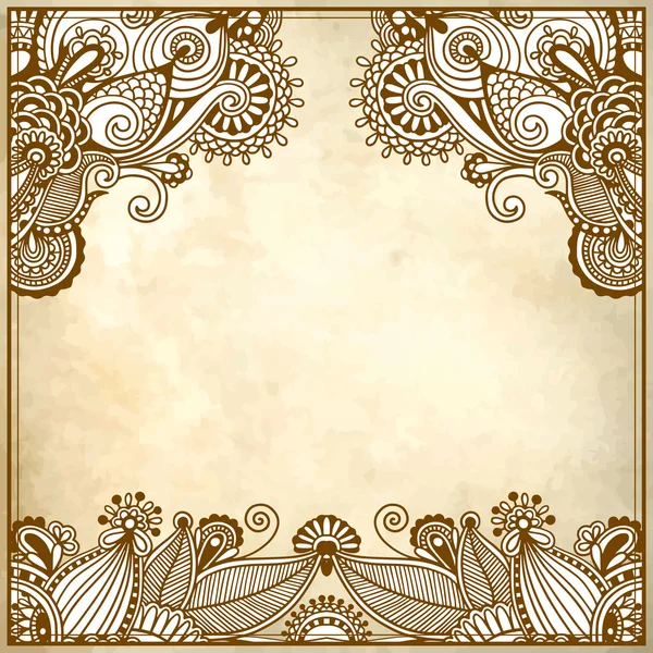 Padrão floral ornamental com lugar para o seu texto, em grunge ba — Vetor de Stock