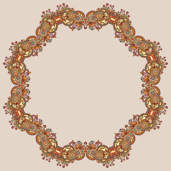 Adorno del círculo, encaje redondo ornamental — Vector de stock