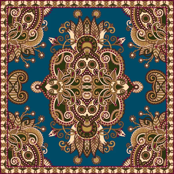 Ornamentale tradizionale floreale Paisley Bandanna — Vettoriale Stock