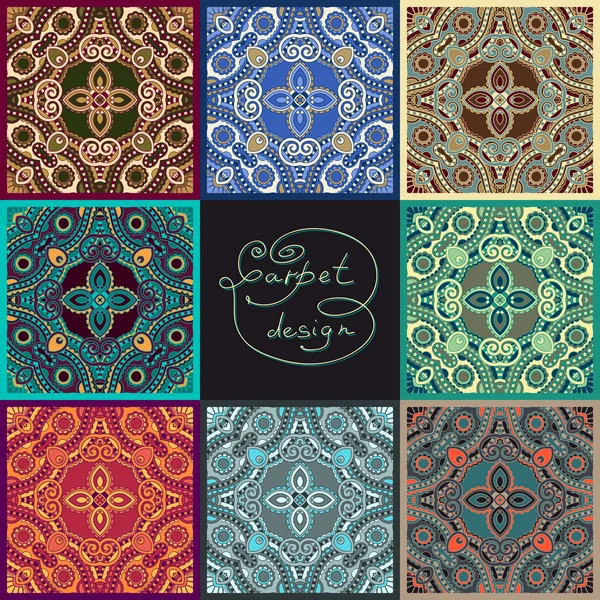 Ornamental floral seamless texture collection, lace pattern, kal — Stock Vector