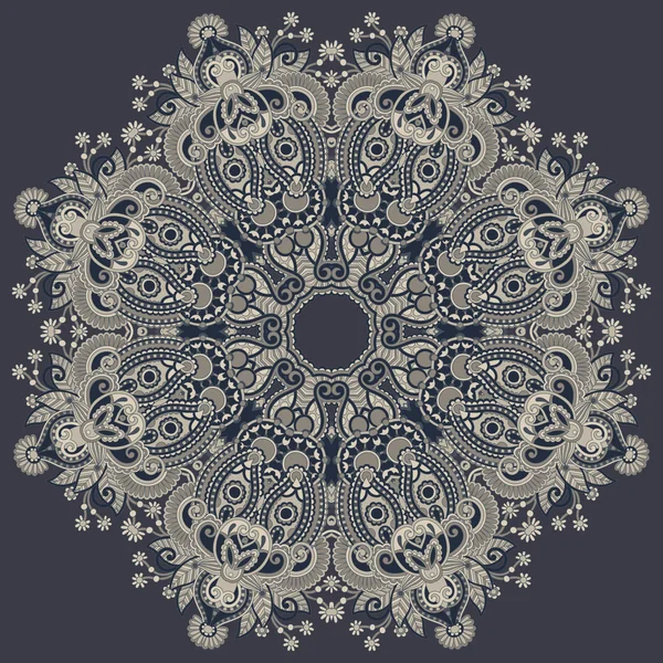 Circle ornament, ornamental round lace. — Stock Vector