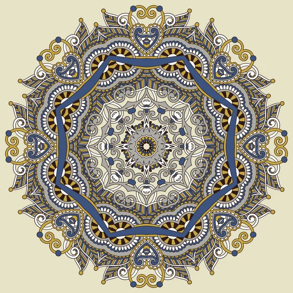 Adorno del círculo, encaje redondo ornamental — Vector de stock