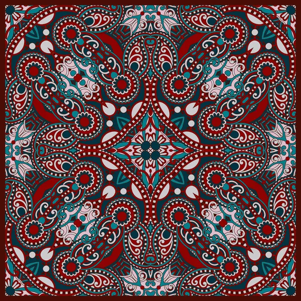 Floral tradicional ornamental Paisley Bandanna — Vector de stock