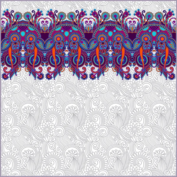 Fundo floral ornamentado com listra de ornamento — Vetor de Stock