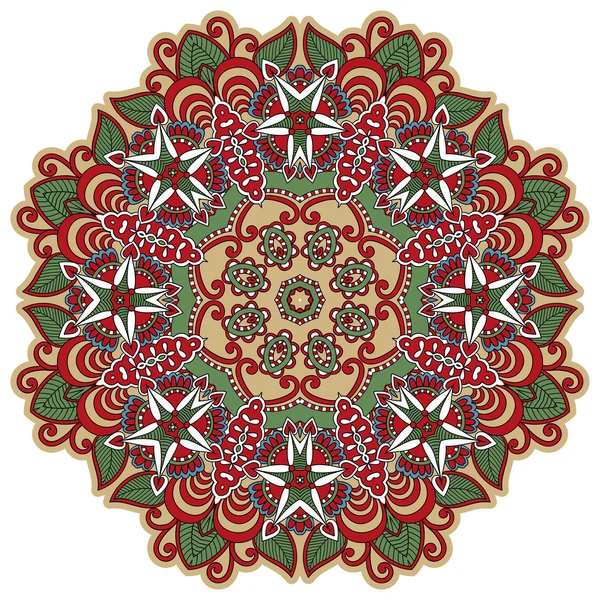 Ornament din dantelă cerc, model ornamental geometric rotund — Vector de stoc