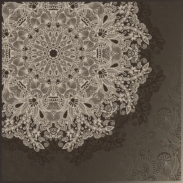 Plantilla de círculo ornamental con fondo floral — Vector de stock