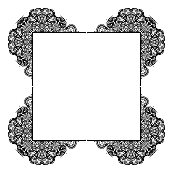 Pola bunga hitam dan putih - Stok Vektor