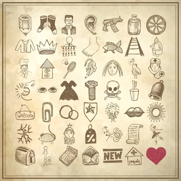 49 Hand Zeichnung Doodle Icon Set — Stockvektor