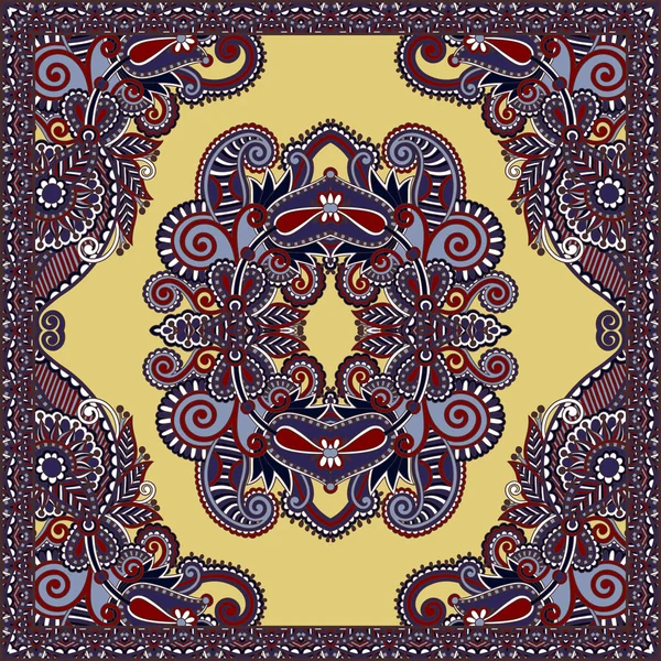 Paisley Floral Ornamental Tradicional Bandanna — Vetor de Stock