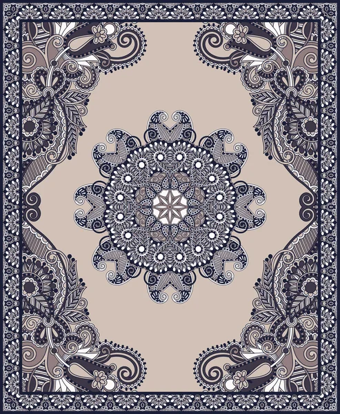 Diseño de alfombra ornamental floral oriental ucraniana — Archivo Imágenes Vectoriales