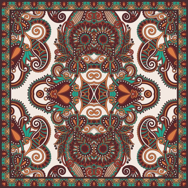 Floral tradicional ornamental Paisley Bandanna — Vector de stock