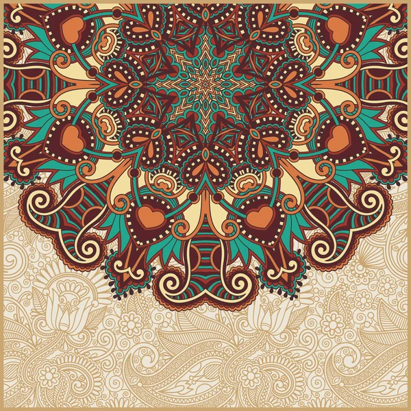 Modelo de círculo ornamental com fundo floral — Vetor de Stock