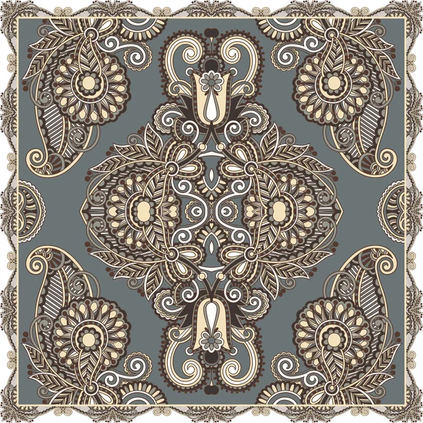 Ornamentale tradizionale floreale Paisley Bandanna — Vettoriale Stock