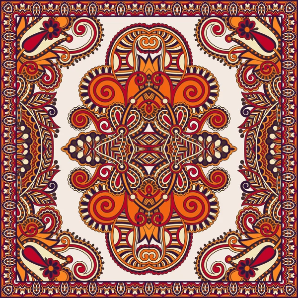 Traditional ornamental floral paisley bandanna — Stock Vector