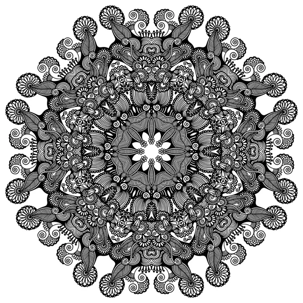 Коло мереживний орнамент, круглий орнаментальний геометричний візерунок — стоковий вектор
