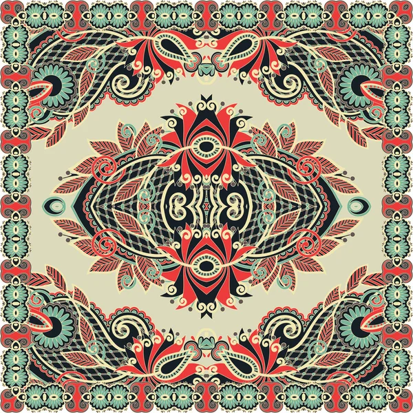 Paisley Floral Ornamental Tradicional Bandanna — Vetor de Stock