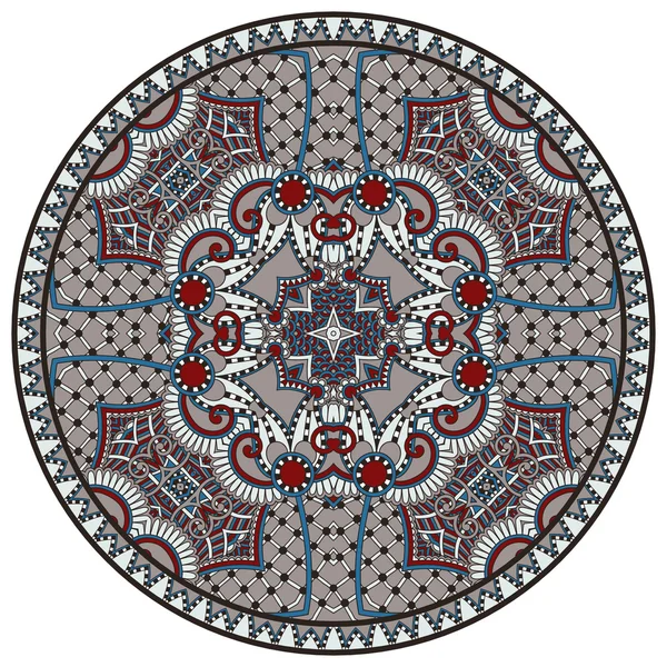 Kruhový krajkový ornament, kruhový ornamentální geometrický doily vzor — Stockový vektor