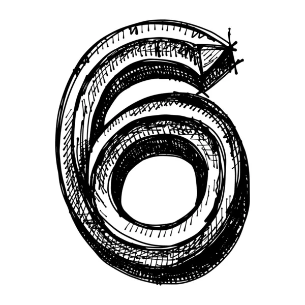 Bosquejo negro dibujo de números — Vector de stock