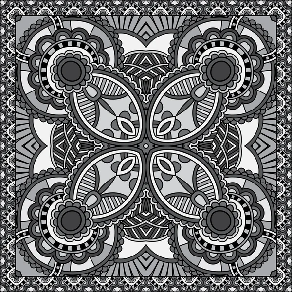 Traditional ornamental floral paisley bandanna. You can use this pattern in the design of carpet, shawl, pillow, cushion — Stock Vector