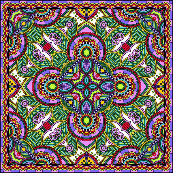 Traditionele versiering floral paisley Bandana. u kunt dit patroon gebruiken bij het ontwerpen van tapijt, sjaal, kussen, kussen — Stockvector