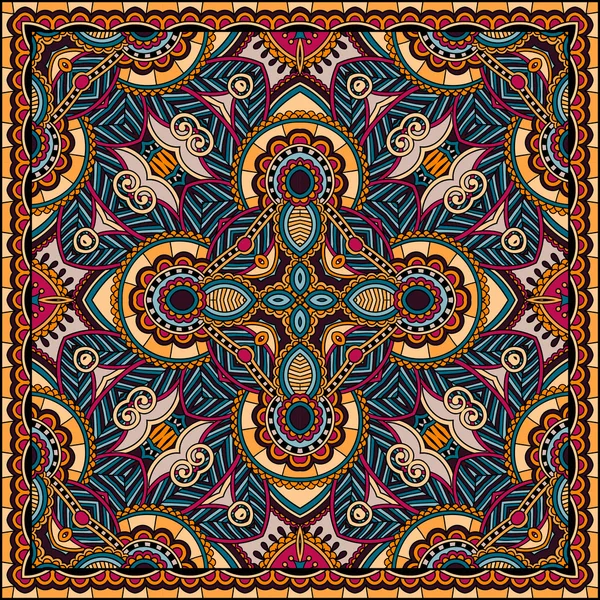 Traditionelle Zierblumen Paisley Bandanna. Sie können dieses Muster in der Gestaltung von Teppich, Schal, Kissen, Kissen verwenden — Stockvektor