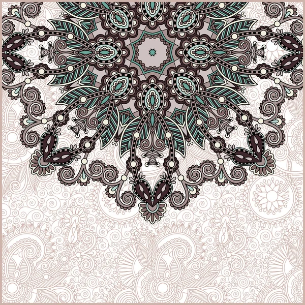 Plantilla de círculo ornamental con fondo floral — Vector de stock