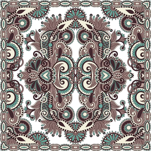 Bandanna fleurie paisley ornementale traditionnelle. Vous pouvez utiliser ce modèle dans la conception de tapis, châle, oreiller, coussin — Image vectorielle