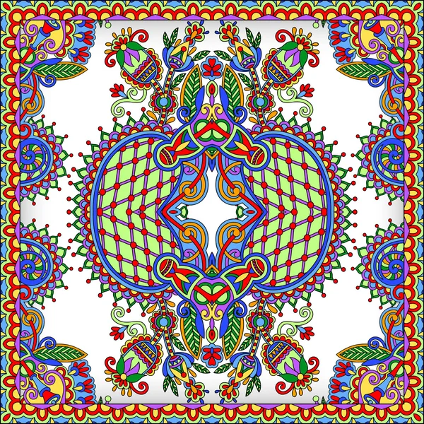 Traditionele versiering floral paisley Bandana. u kunt dit patroon gebruiken bij het ontwerpen van tapijt, sjaal, kussen, kussen — Stockvector