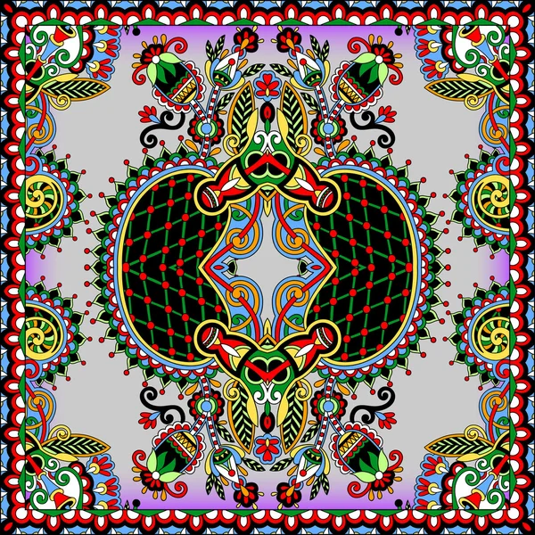 Bandana paisley floral ornamental tradicional. Puede utilizar este patrón en el diseño de la alfombra, chal, almohada, cojín — Archivo Imágenes Vectoriales