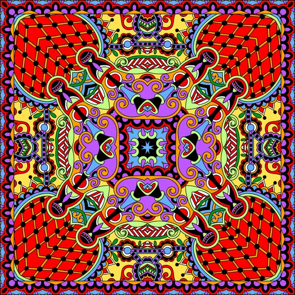 Bandana paisley floral ornamental tradicional. Puede utilizar este patrón en el diseño de la alfombra, chal, almohada, cojín — Vector de stock